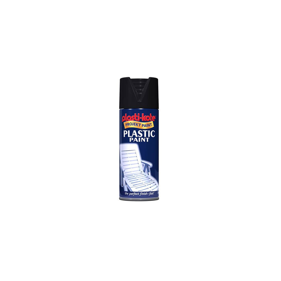 Plasti-kote Plastic Paint Spray Black Gloss 400ml