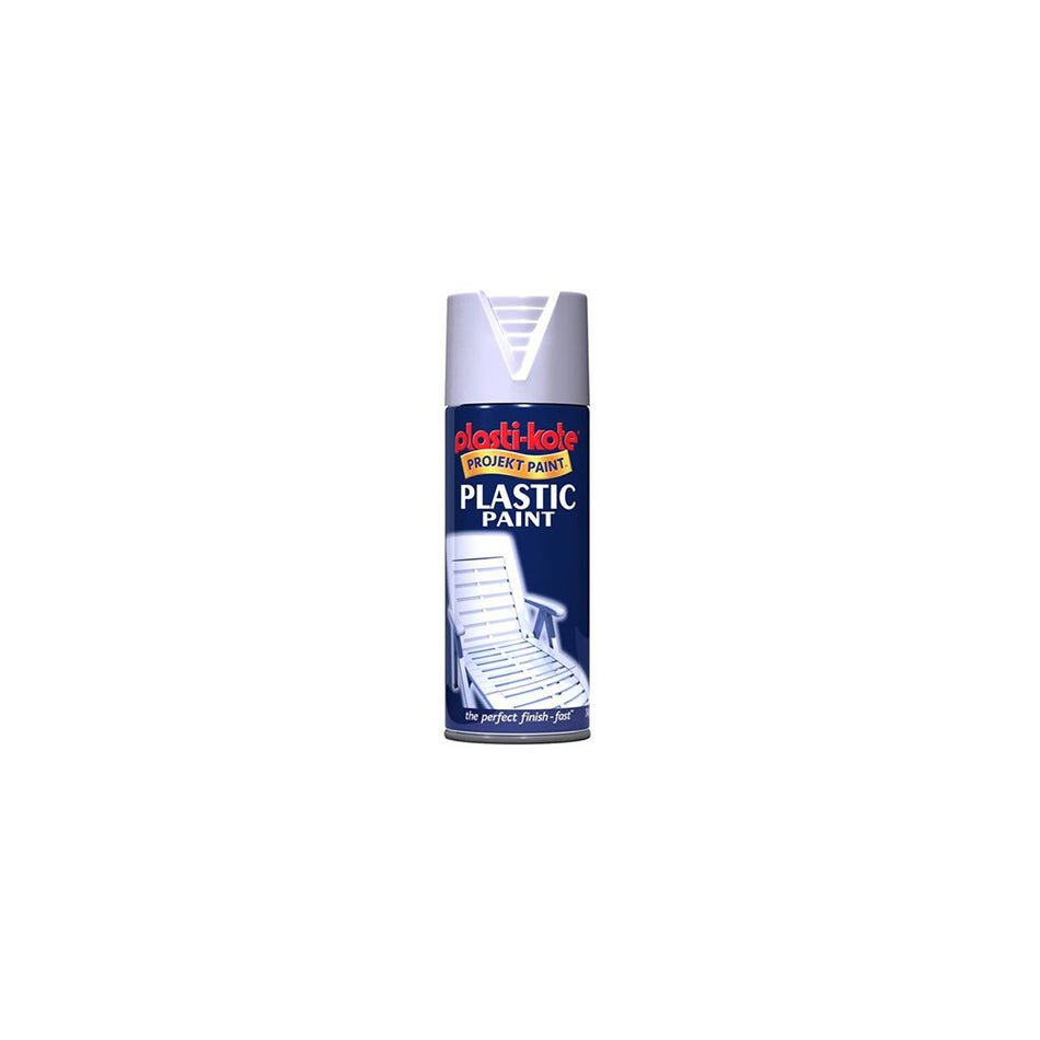 Plasti-kote Plastic Paint Spray White Gloss 400ml