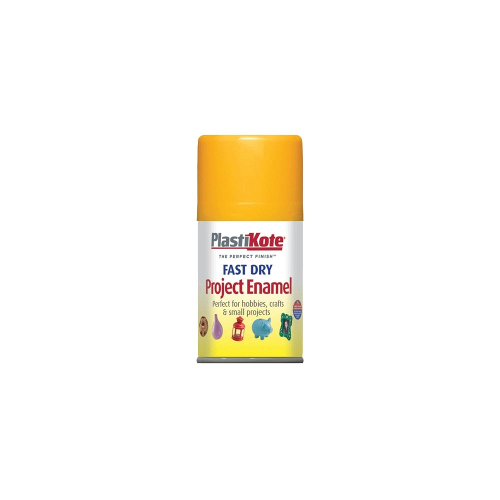 Plasti-kote Fast Dry Enamel Aerosol Sunshine Yellow 100ml