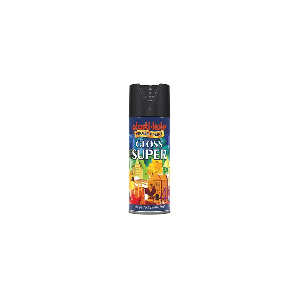 Plasti-kote Super Gloss Spray Black 400ml