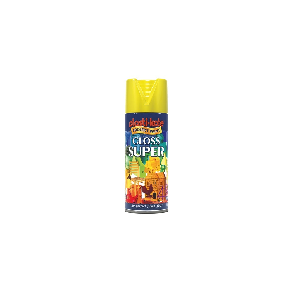 Plasti-kote Super Gloss Spray Yellow 400ml
