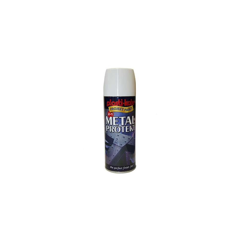 Plasti-kote Metal Protekt Spray Gloss White 400ml