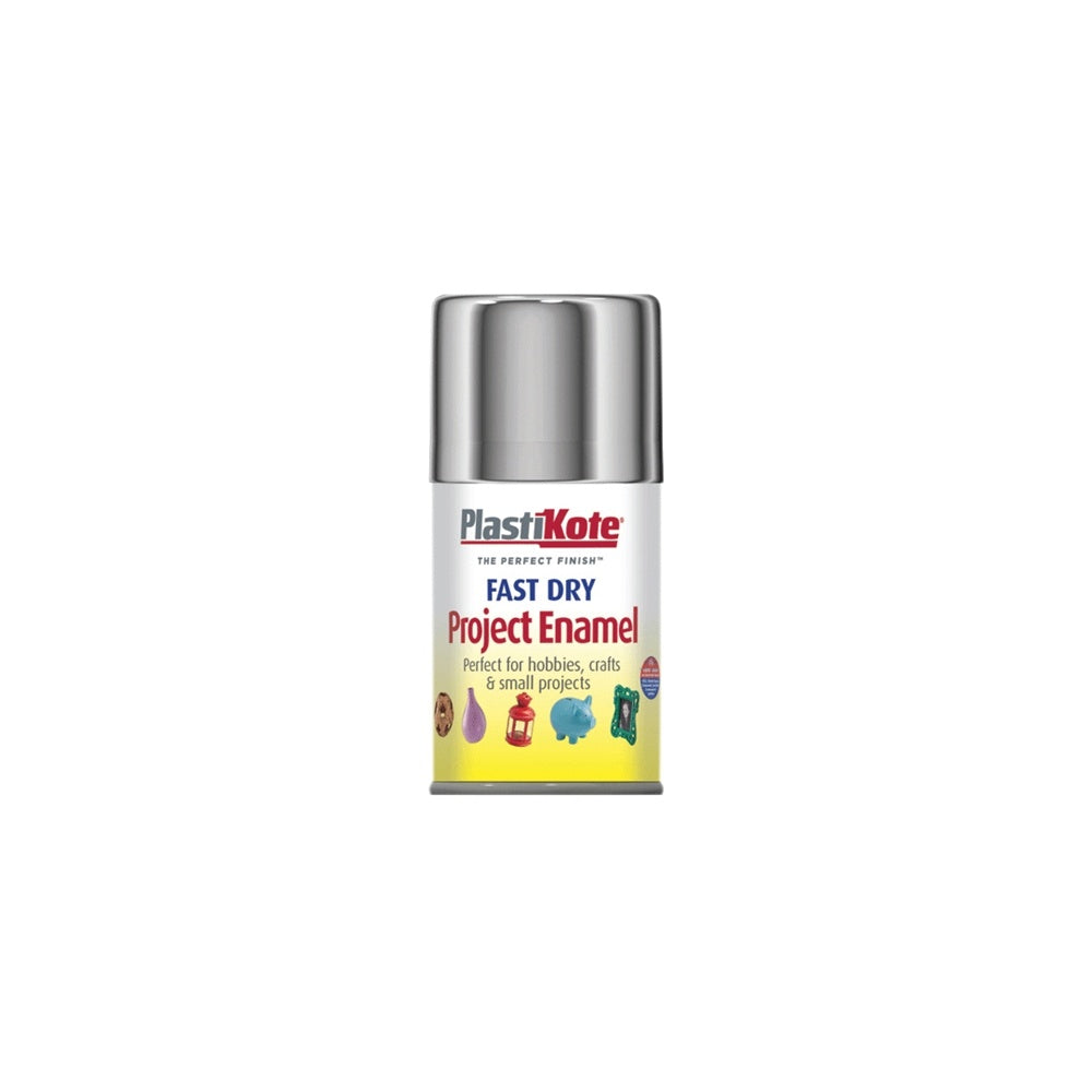 Plasti-kote Fast Dry Enamel Aerosol Chrome 100ml