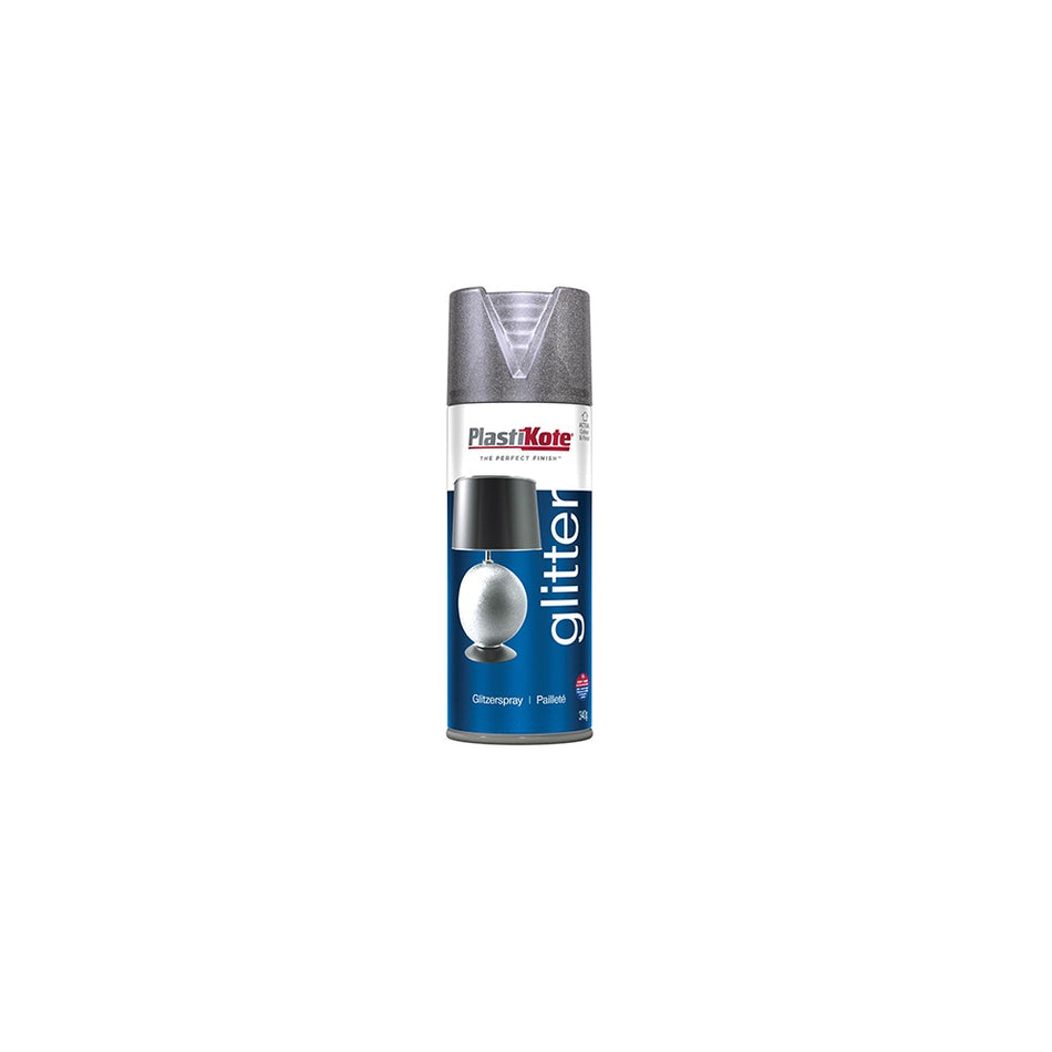 Plasti-kote Glitter Effect Spray Silver 400ml