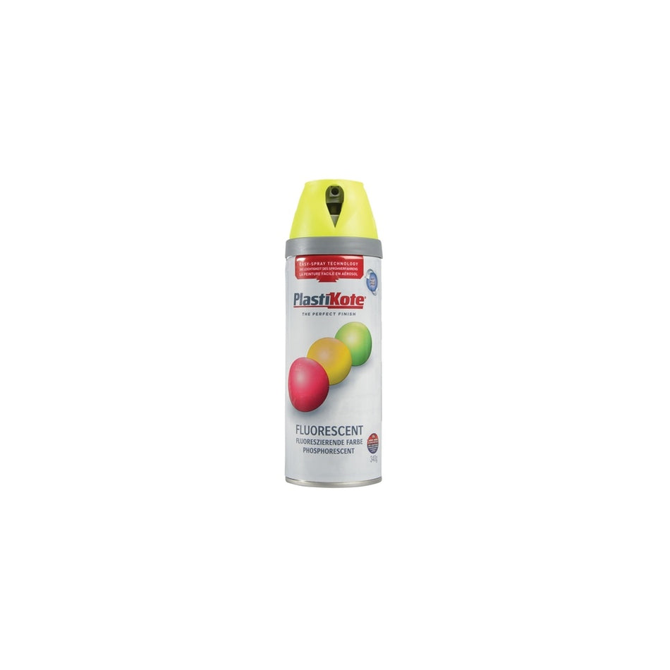 Plasti-kote Twist & Spray Fluorescent Yellow 400ml