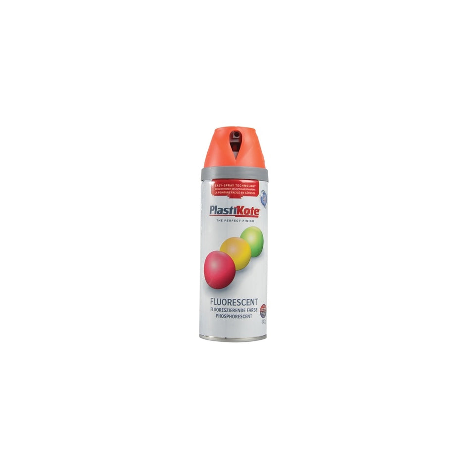 Plasti-kote Twist & Spray Fluorescent Orange 400ml