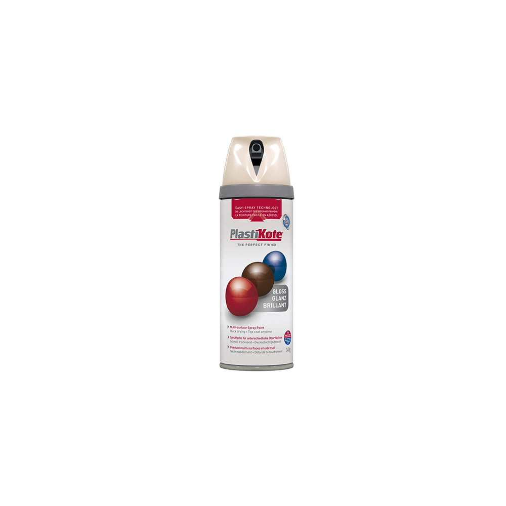 Plasti-kote Twist & Spray Gloss Antique White 400ml