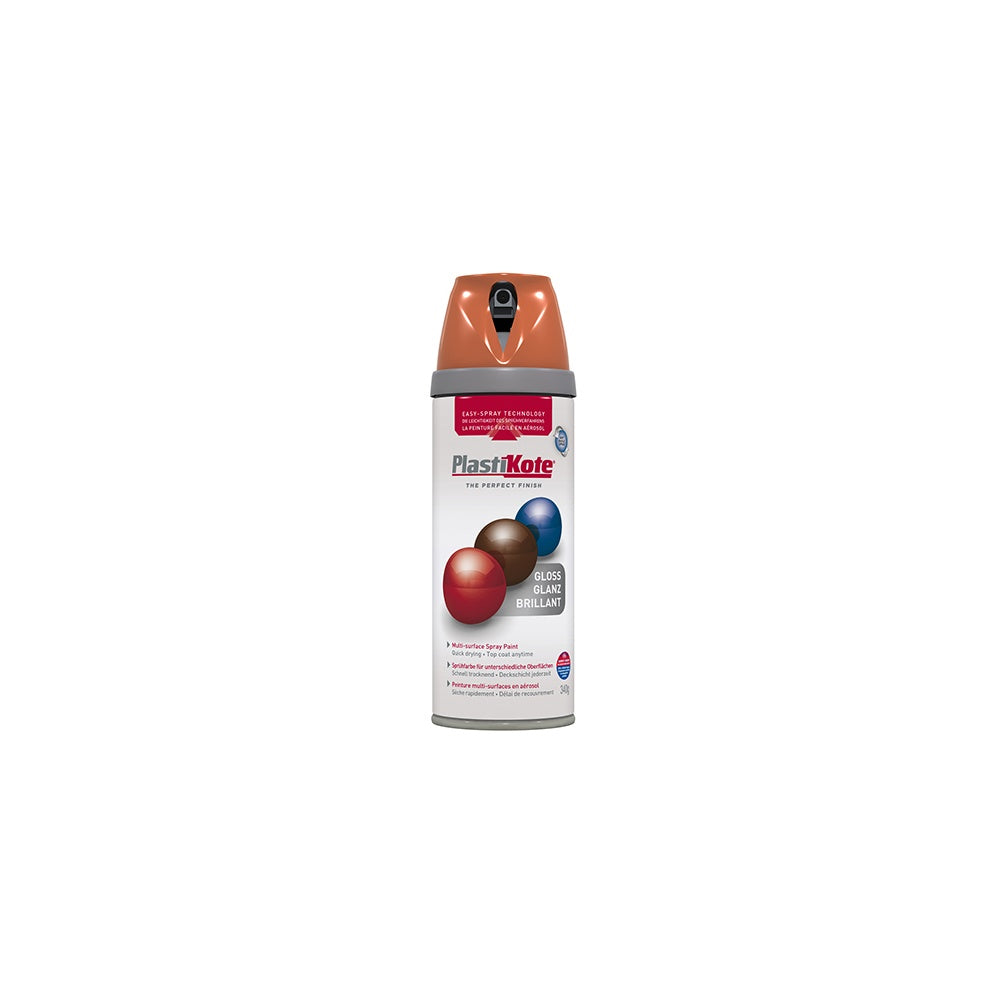 Plasti-kote Twist & Spray Gloss Orange 400ml