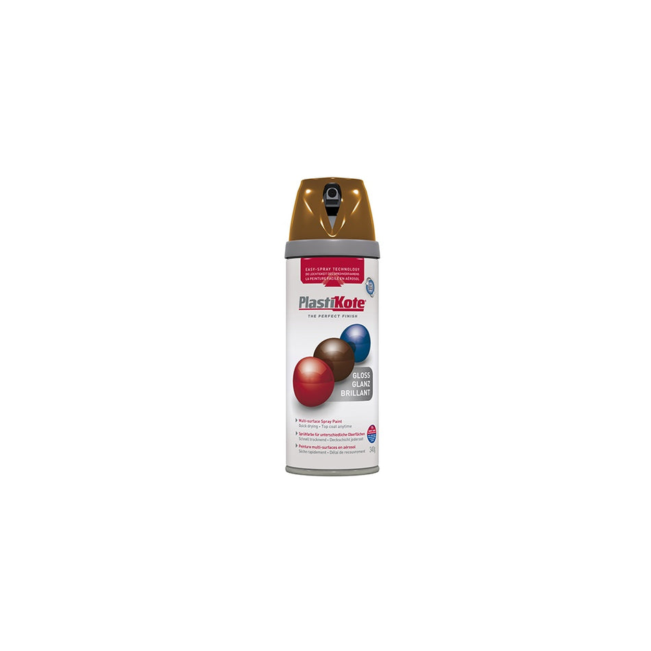 Plasti-kote Twist & Spray Gloss Chestnut Brown 400ml