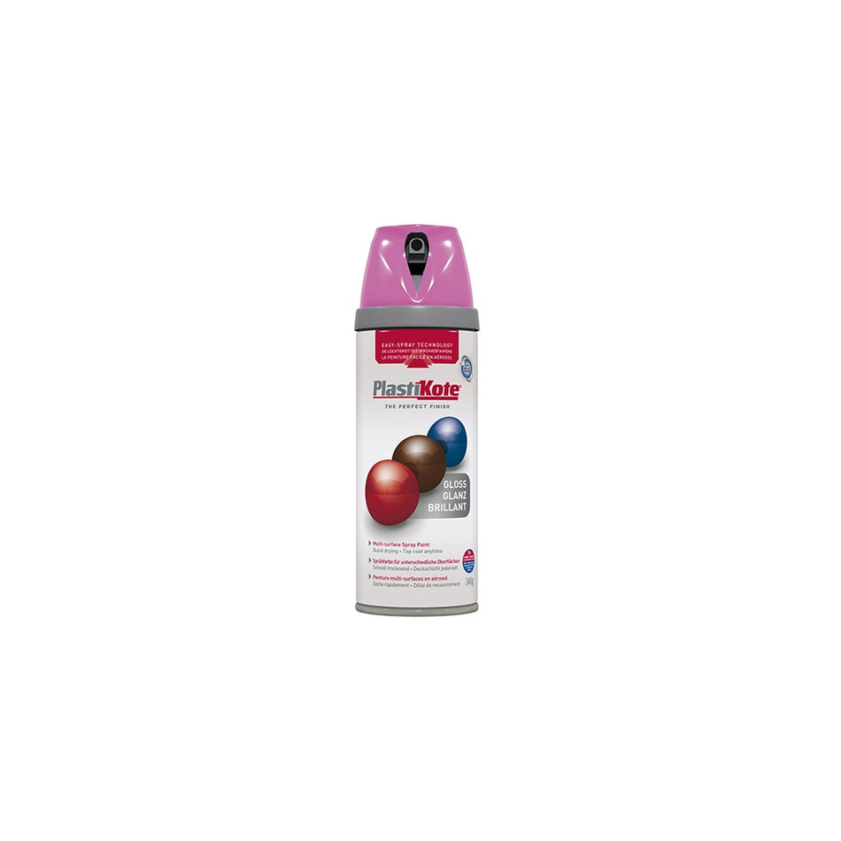 Plasti-kote Twist & Spray Gloss Pink Burst 400ml