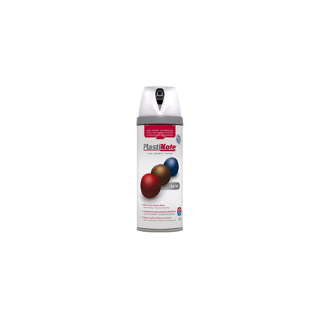 Plasti-kote Twist & Spray Satin White 400ml