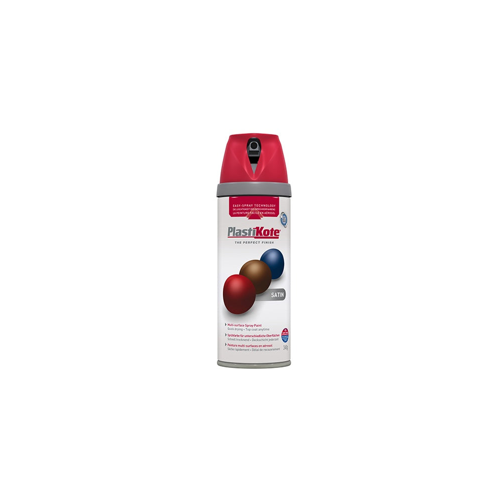 Plasti-kote Twist & Spray Satin Real Red 400ml