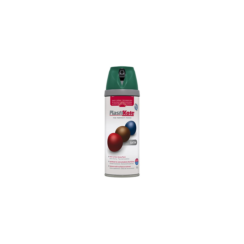 Plasti-kote Twist & Spray Satin Hunt Green 400ml