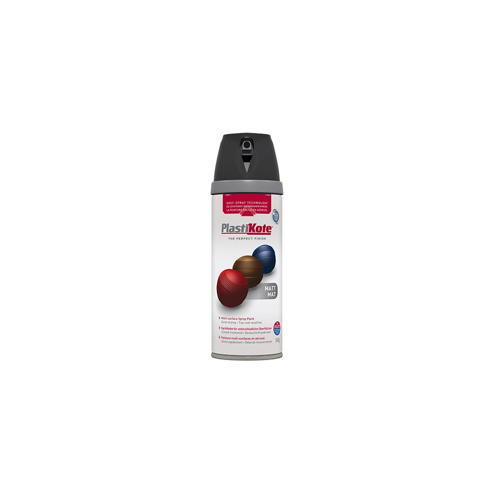 Plasti-kote Twist & Spray Matt Black 400ml