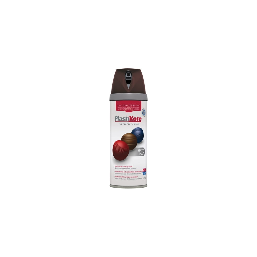 Plasti-kote Twist & Spray Matt Chocolate 400ml