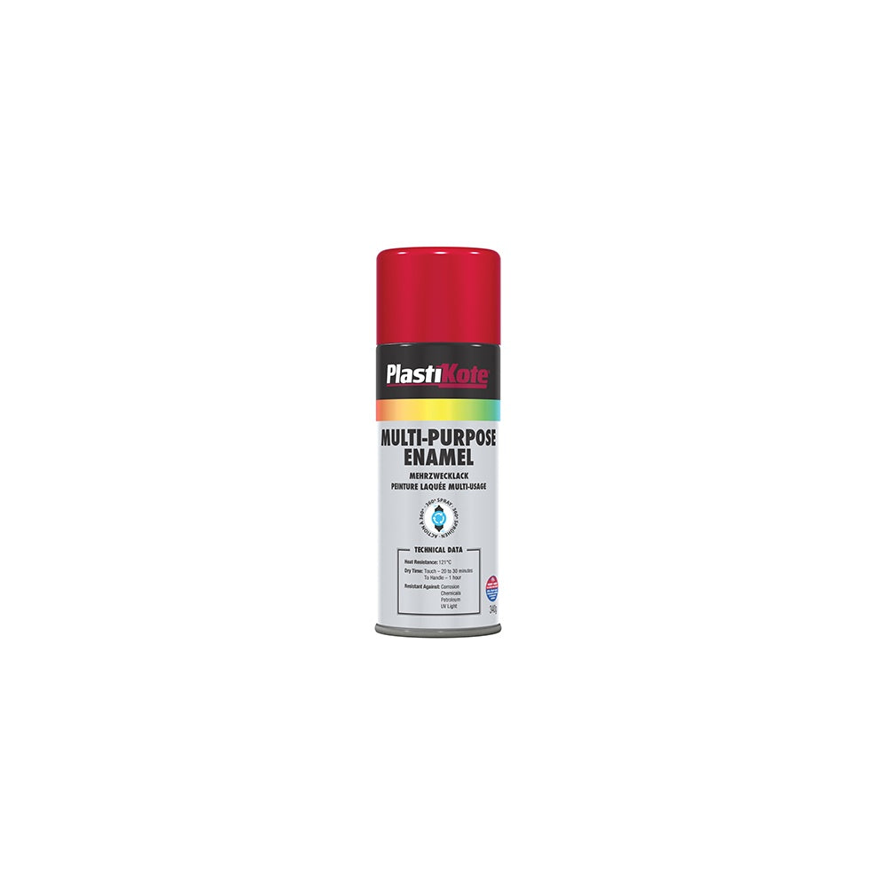 Plasti-kote Multi Purpose Enamel Spray Paint Gloss Red 400ml