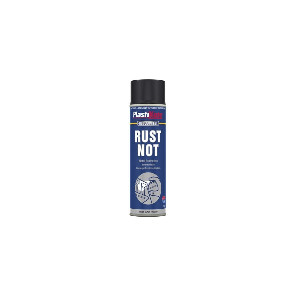 Plasti-kote Rust Not Spray Gloss Black 500ml