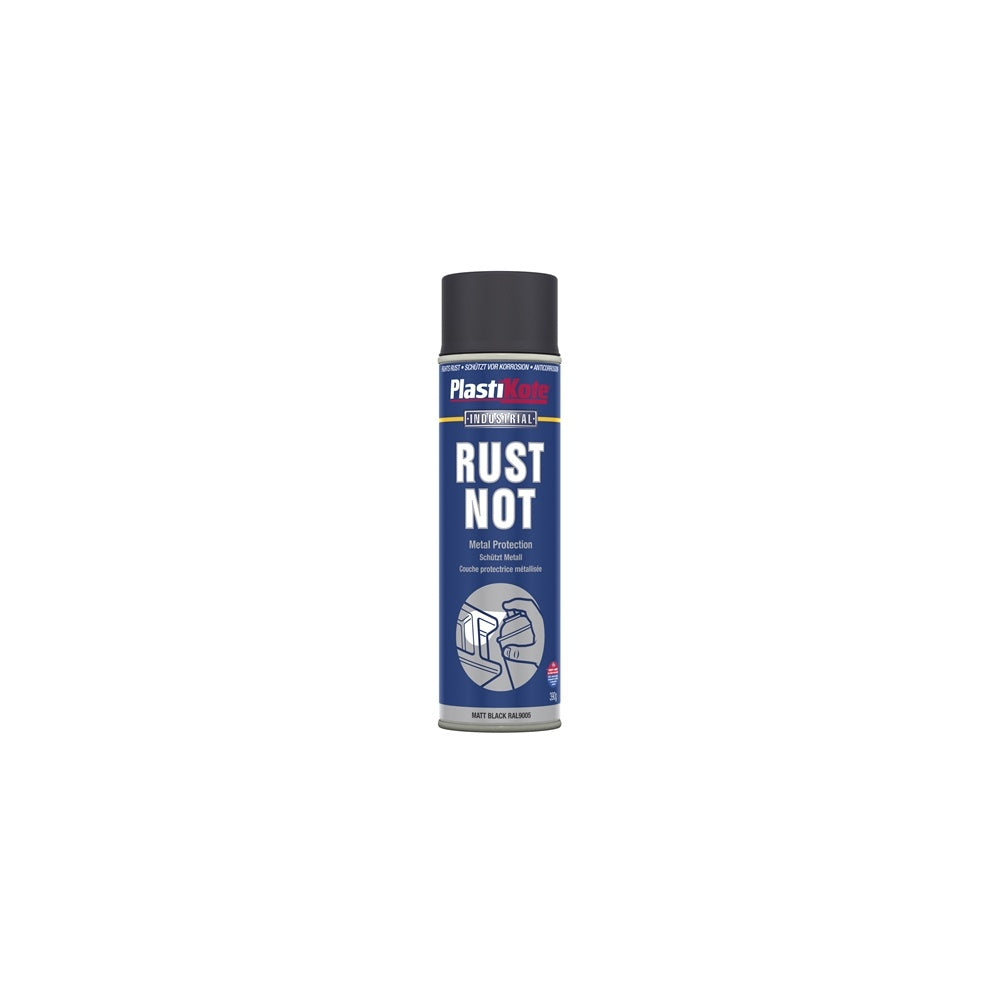 Plasti-kote Rust Not Spray Matt Black 500ml