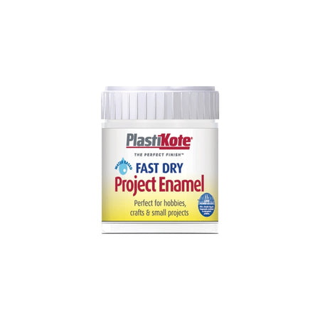 Plasti-kote Fast Dry Enamel Paint B4 Bottle White Gloss 59ml
