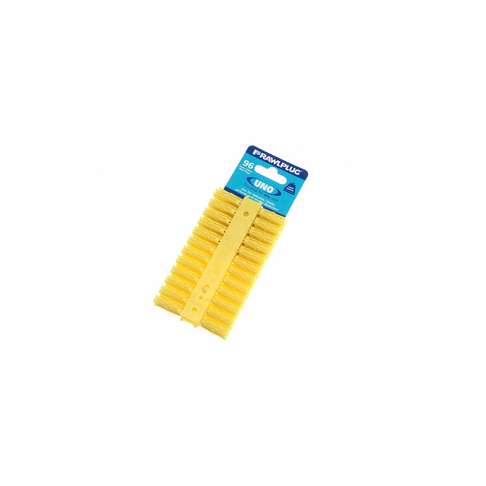 Rawlplug Yellow Uno Plugs Card of 96