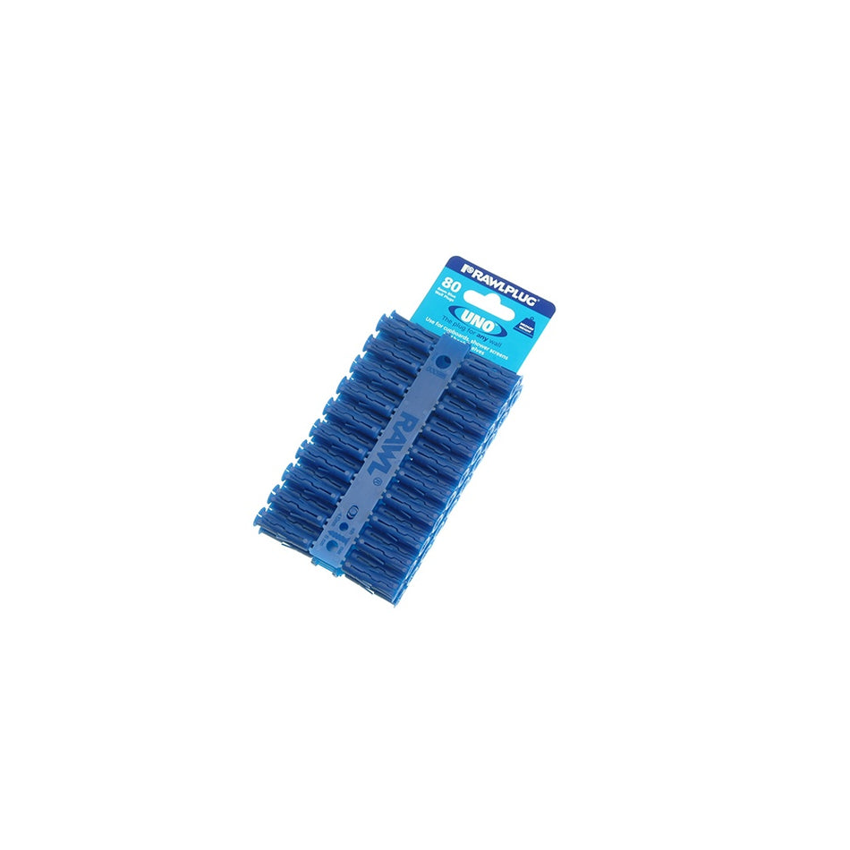 Rawlplug Blue Uno Plugs Card of 80