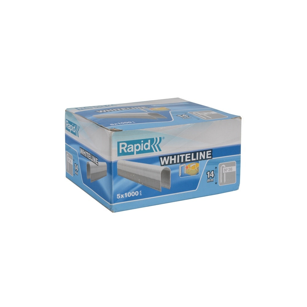 Rapid 36/14 14mm DP x 5m White Staples Pack 5 x 1000