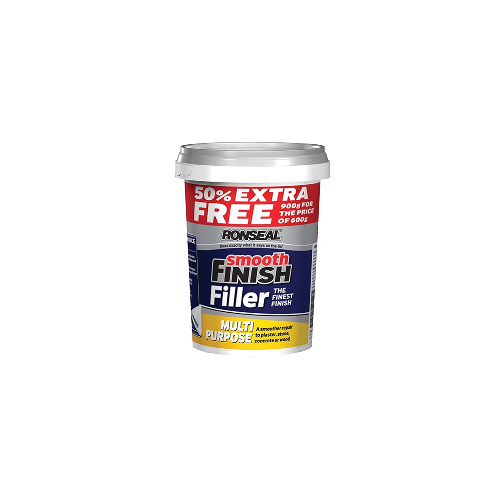 Ronseal Smooth Finish Multi Purpose Interior Wall Filler Ready Mixed 600g +50%