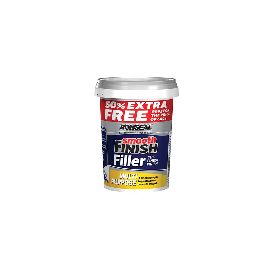 Ronseal Smooth Finish Multi Purpose Interior Wall Filler Ready Mixed 600g +50%