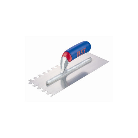 R.S.T. Notched Trowel Square 10 x 10mm Soft Grip Handle 11in x 4.1/2in