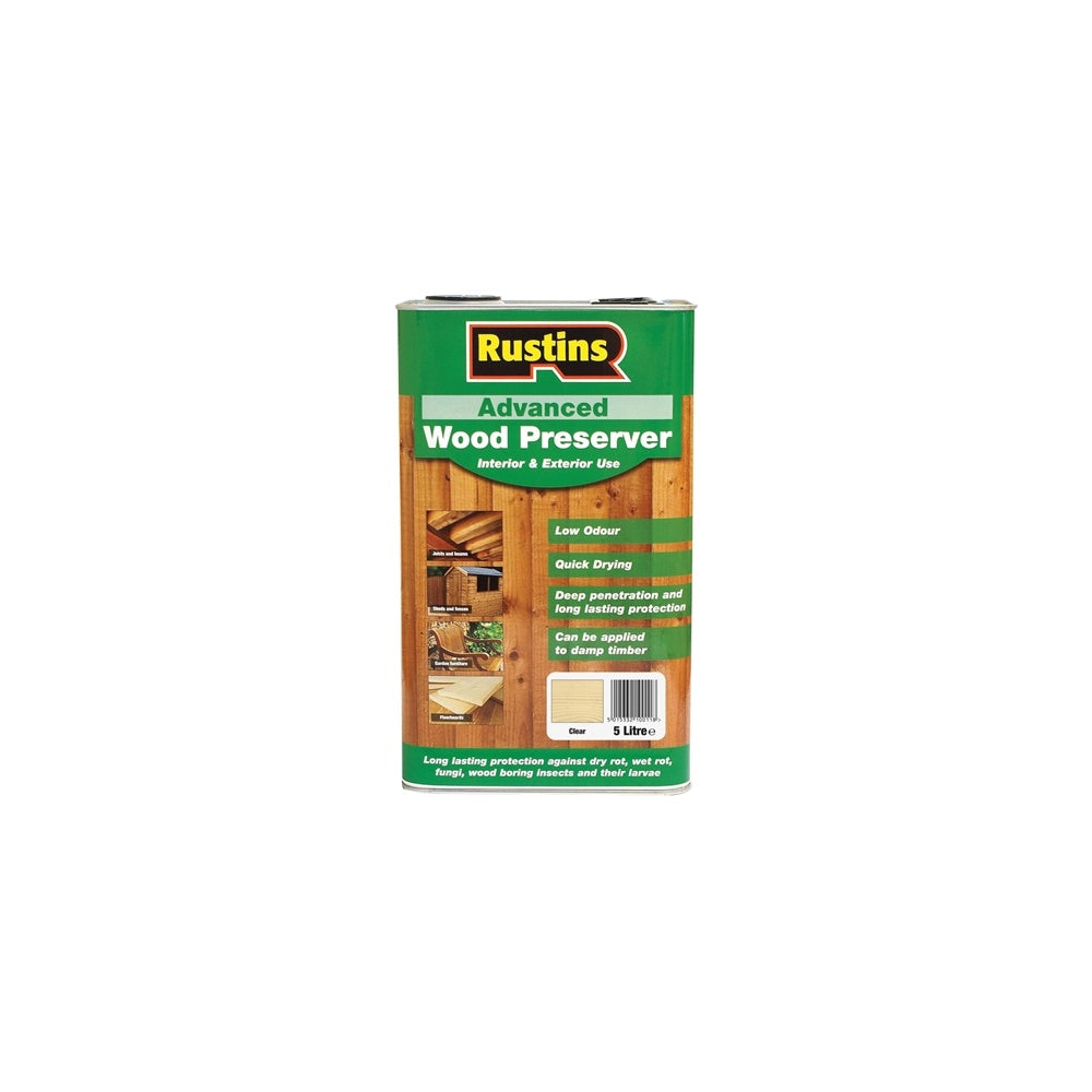 Rustins Advanced Wood Preserver Clear 5 Litre