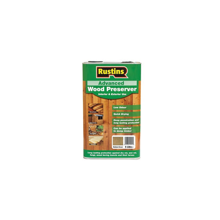 Rustins Advanced Wood Preserver Mid Brown 5 Litre