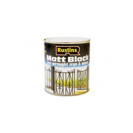 Rustins Matt Black Paint Quick Drying 1 Litre