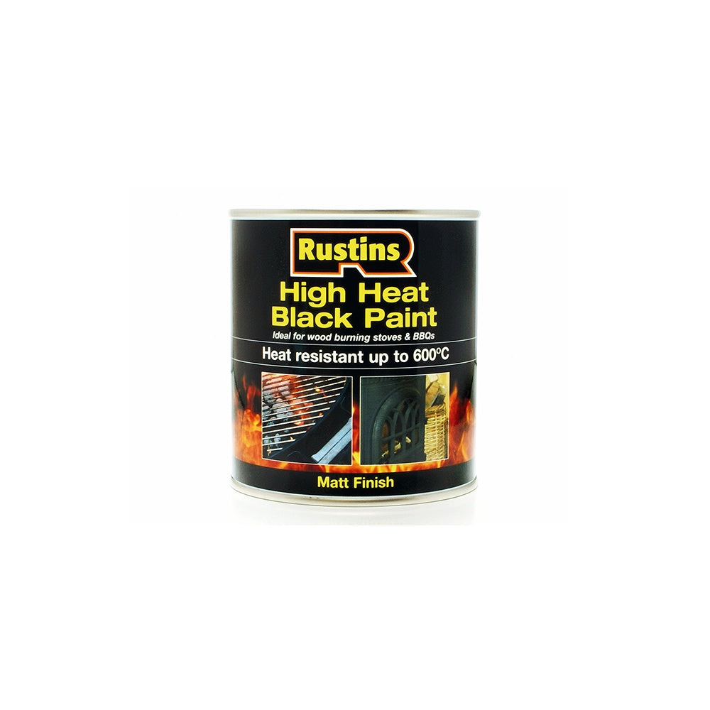 Rustins High Heat Paint 600???C Black 500ml