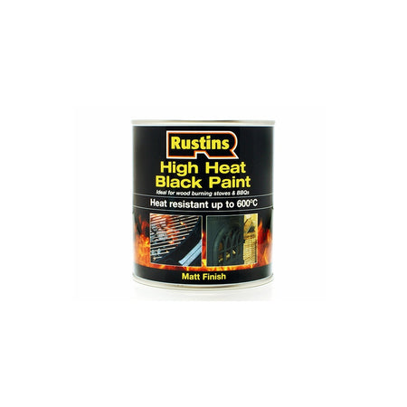 Rustins High Heat Paint 600???C Black 500ml