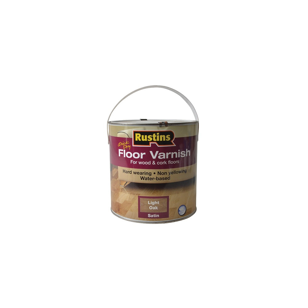 Rustins Quick Dry Coloured Floor Varnish Light Oak 2.5 Litre
