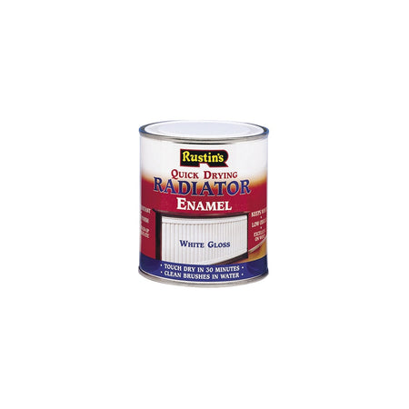 Rustins Quick Dry Radiator Enamel Paint Gloss White 250ml