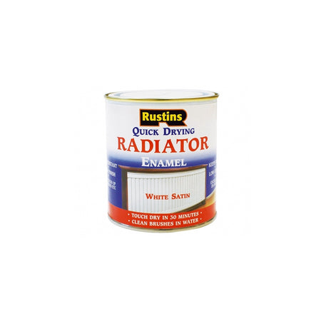 Rustins Quick Dry Radiator Enamel Paint Satin White 250ml