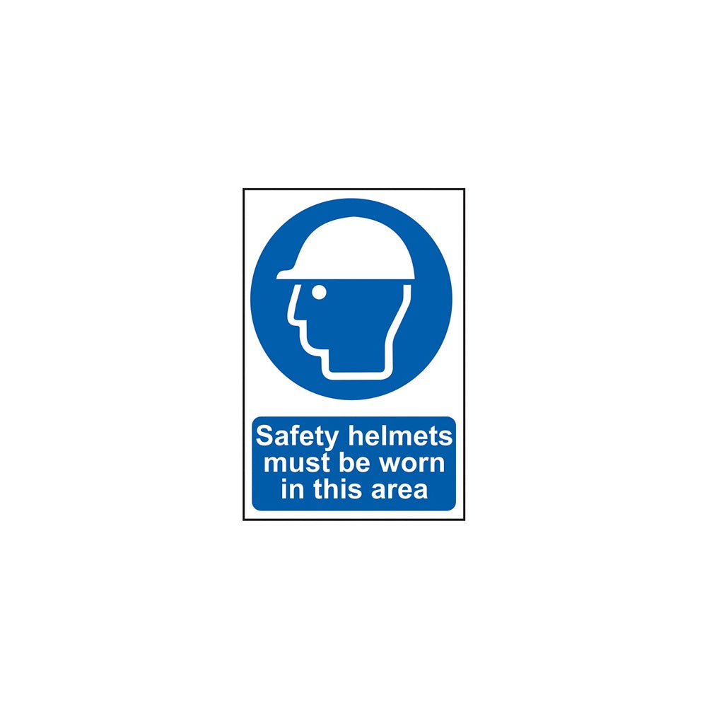 Scan Safety Helmets Must Be Worn In This Area - PVC 200 x 300mm