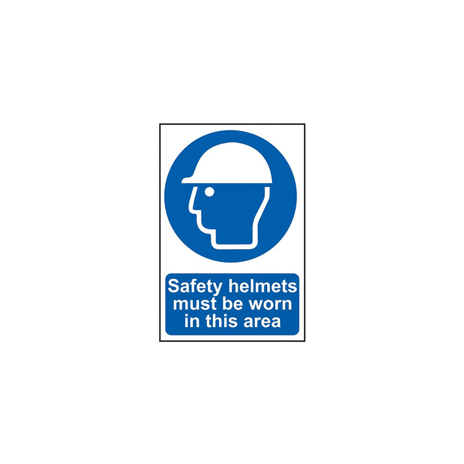 Scan Safety Helmets Must Be Worn In This Area - PVC 200 x 300mm
