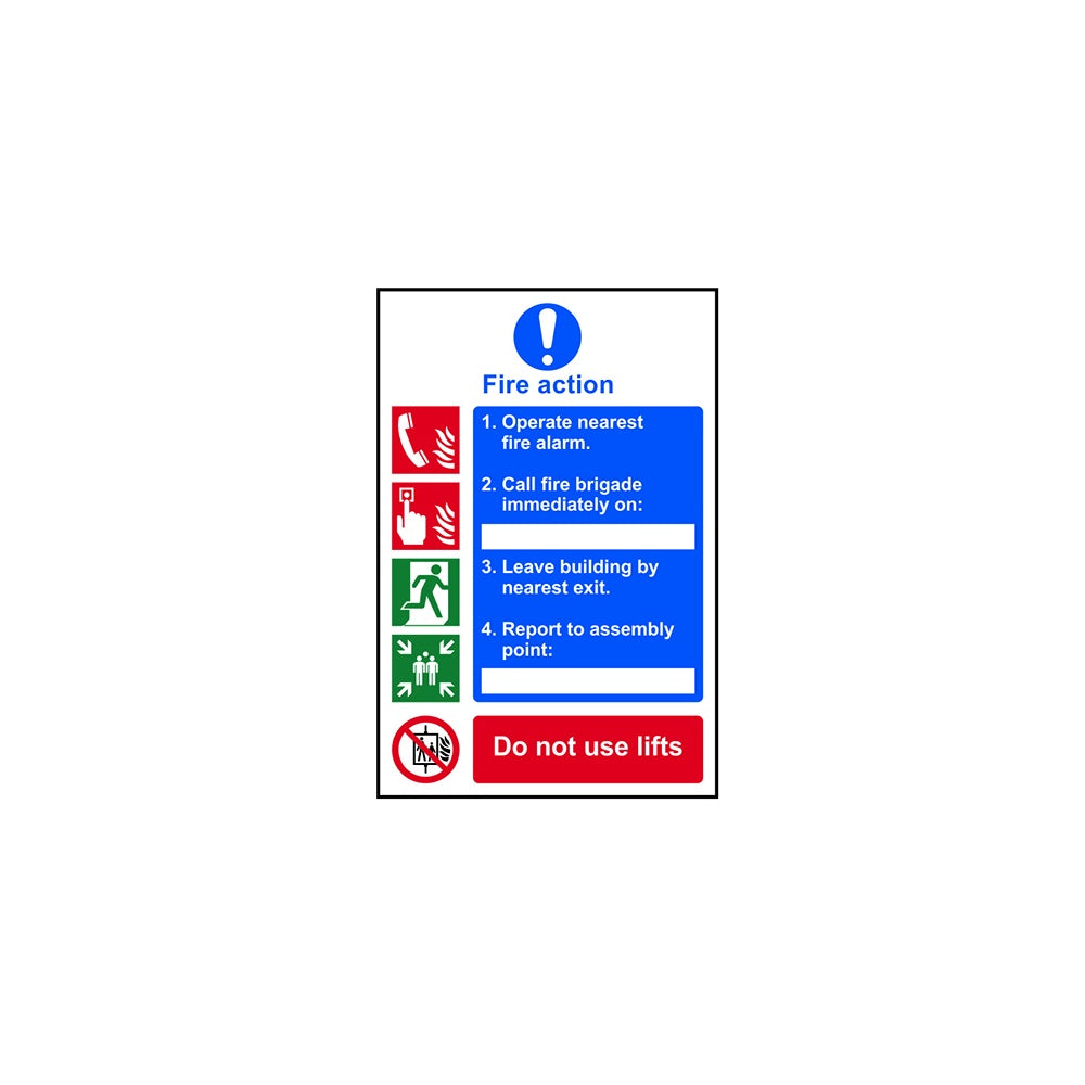 Scan Fire Action Procedure - PVC 200 x 300mm
