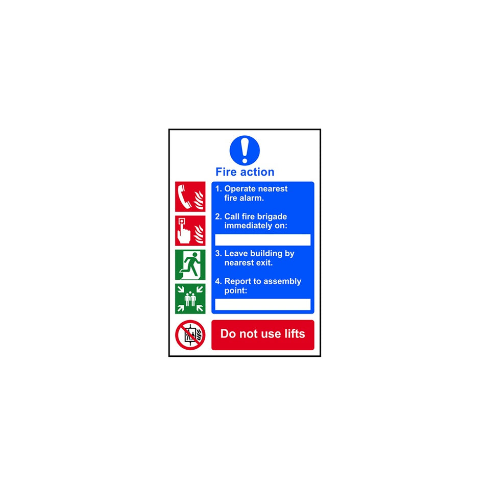 Scan Fire Action Procedure - PVC 200 x 300mm