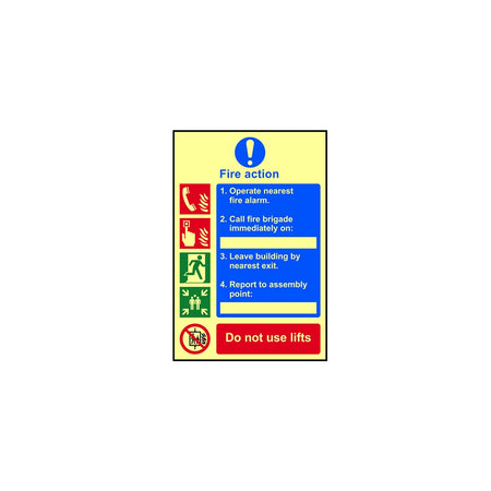 Scan Fire Action Procedure - Photoluminescent 200 x 300mm