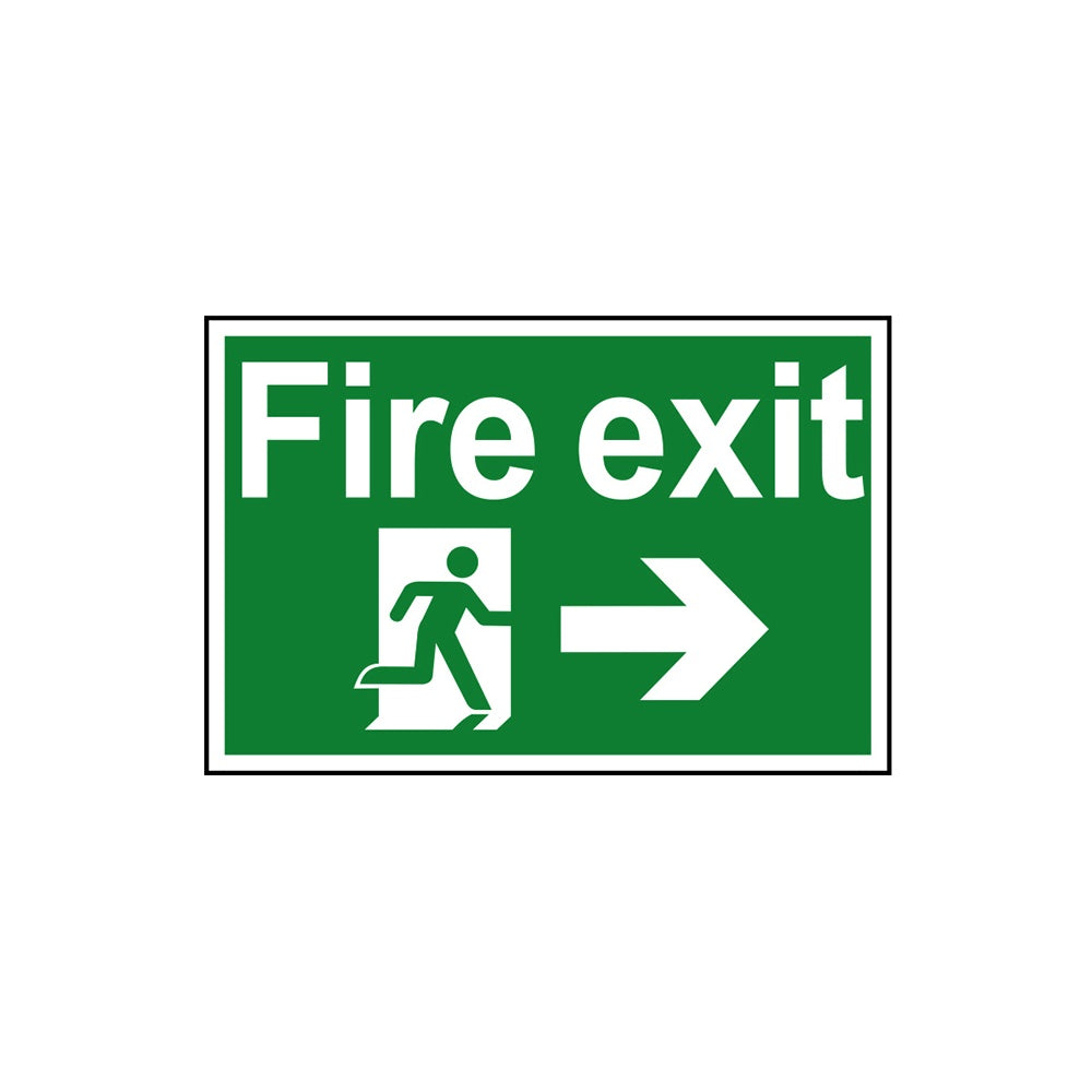 Scan Fire Exit Running Man Arrow Right - PVC 300 x 200mm