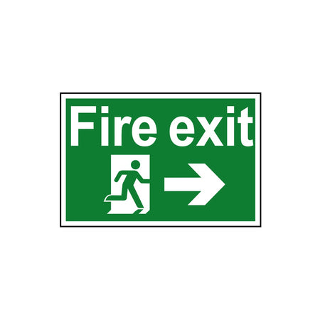 Scan Fire Exit Running Man Arrow Right - PVC 300 x 200mm