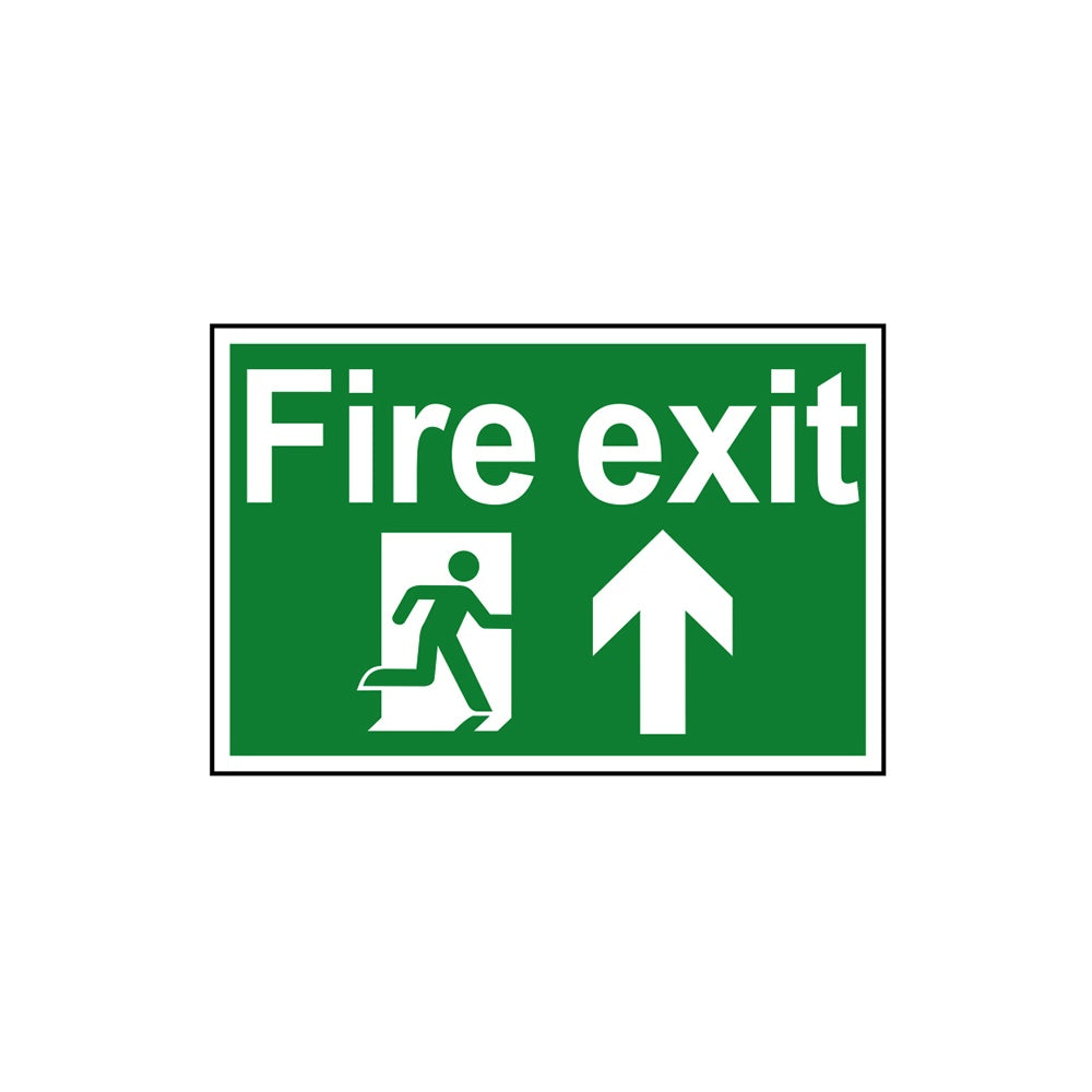 Scan Fire Exit Running Man Arrow Up - PVC 300 x 200mm