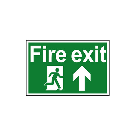 Scan Fire Exit Running Man Arrow Up - PVC 300 x 200mm