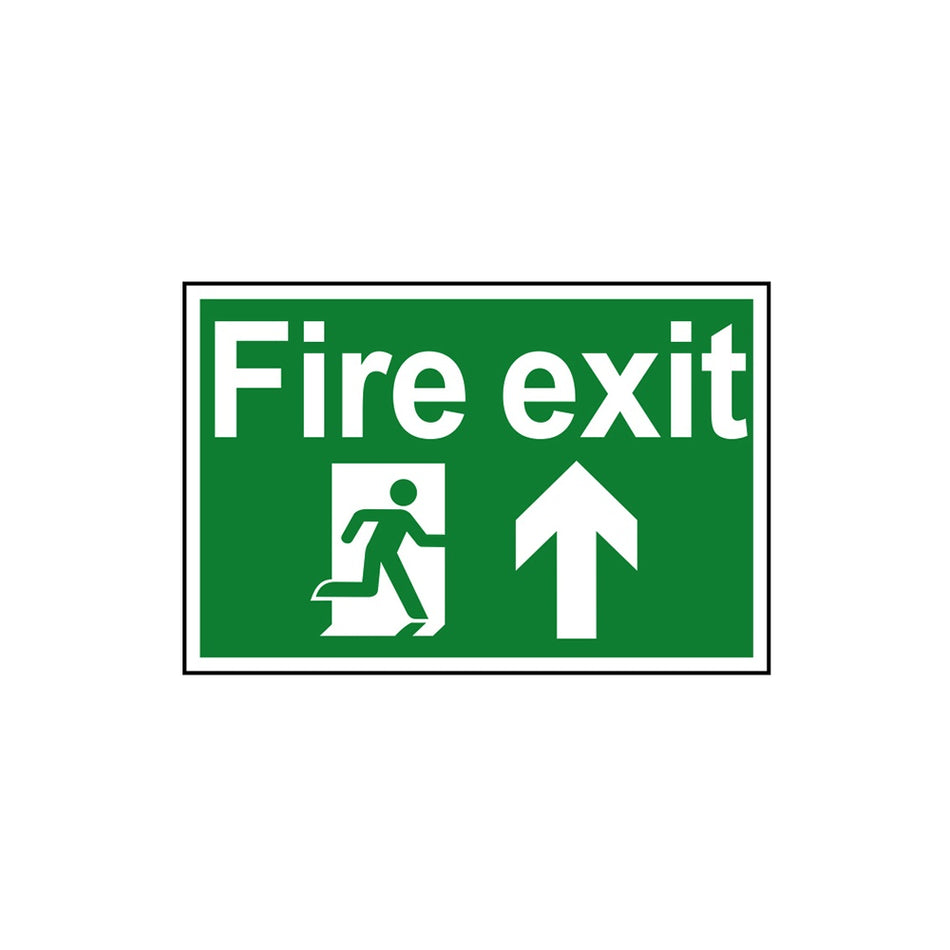 Scan Fire Exit Running Man Arrow Up - PVC 300 x 200mm