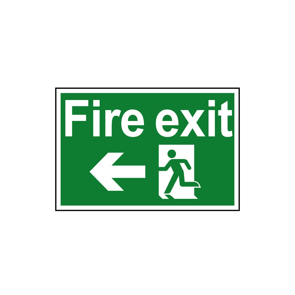 Scan Fire Exit Running Man Arrow Left - PVC 300 x 200mm