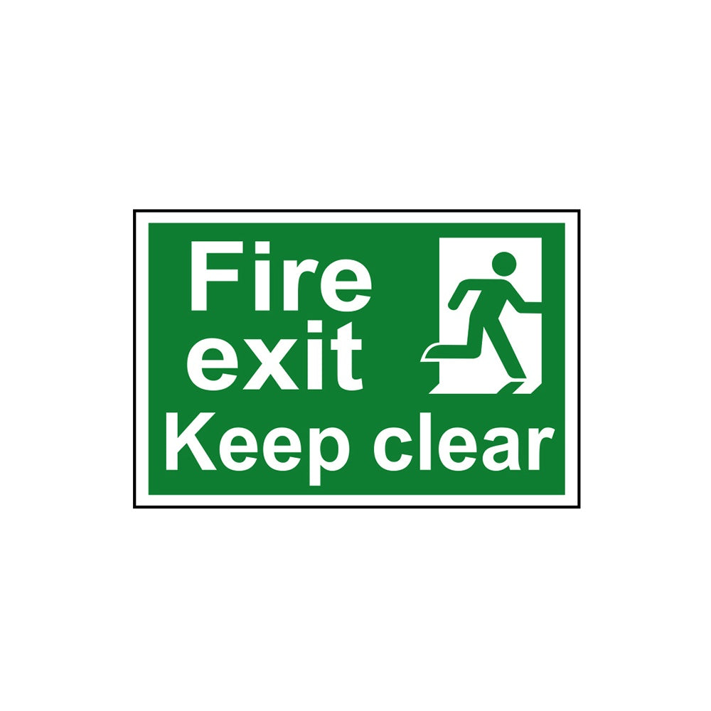 Scan Fire Exit Keep Clear - PVC 300 x 200mm