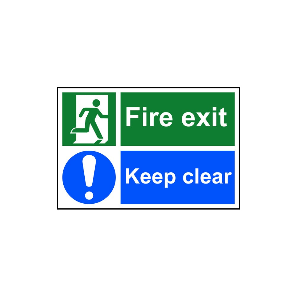 Scan Fire Exit Keep Clear - PVC 300 x 200mm